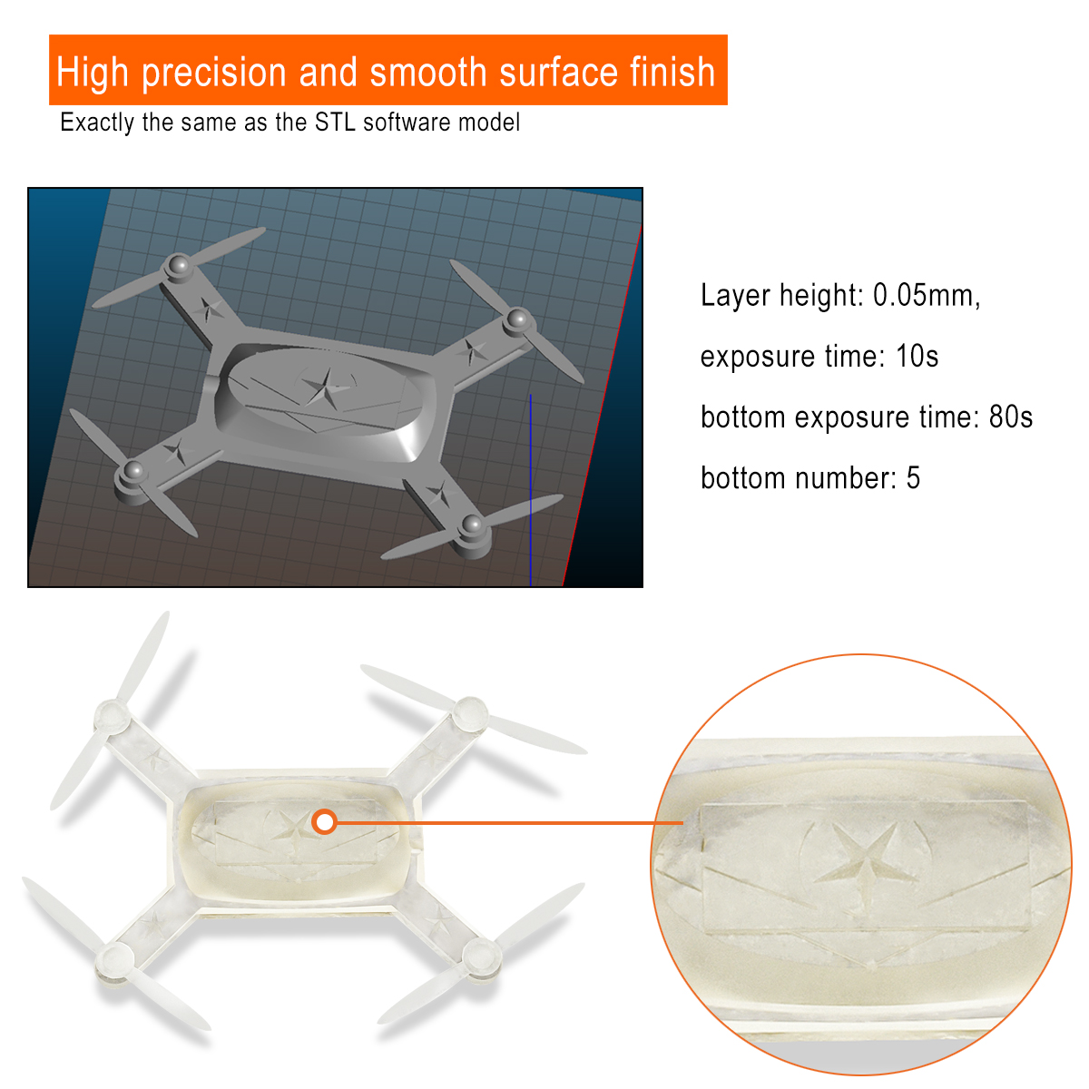 ERYONE 3D Printer Resin Water Washable Resin 500ml for 3D Printing Models  Transparent