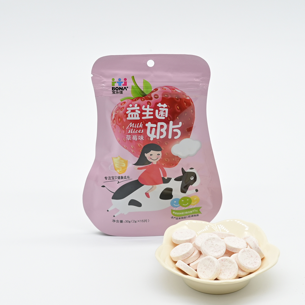 Daily Nutritional Supplement Improve Immune System Milk Strawberry Fruit Probiotic Milk Sugar Tablets