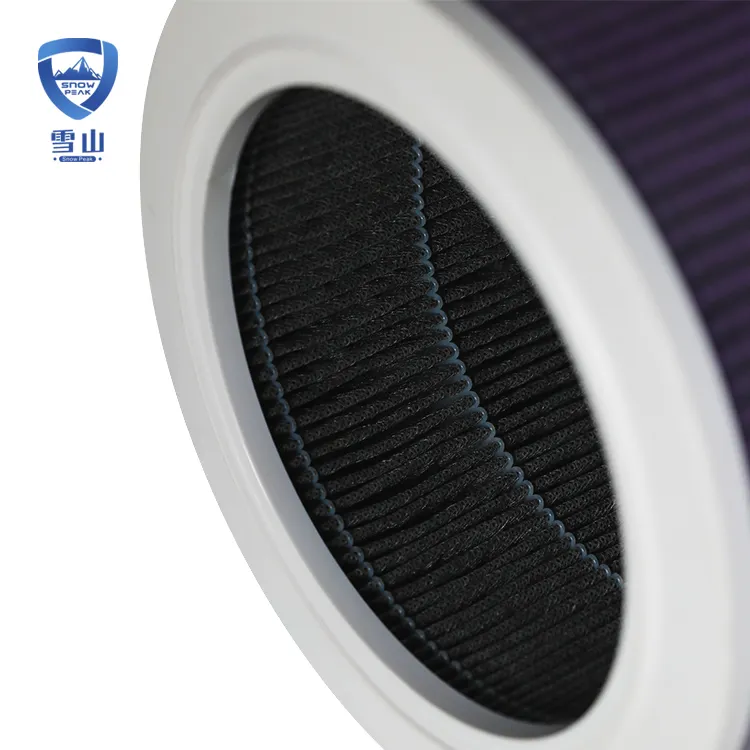 Purple Fodor Removal Composite Activated Carbon Cloth Cylindrical Hepa Filter Air Purifier Hepa Filter
