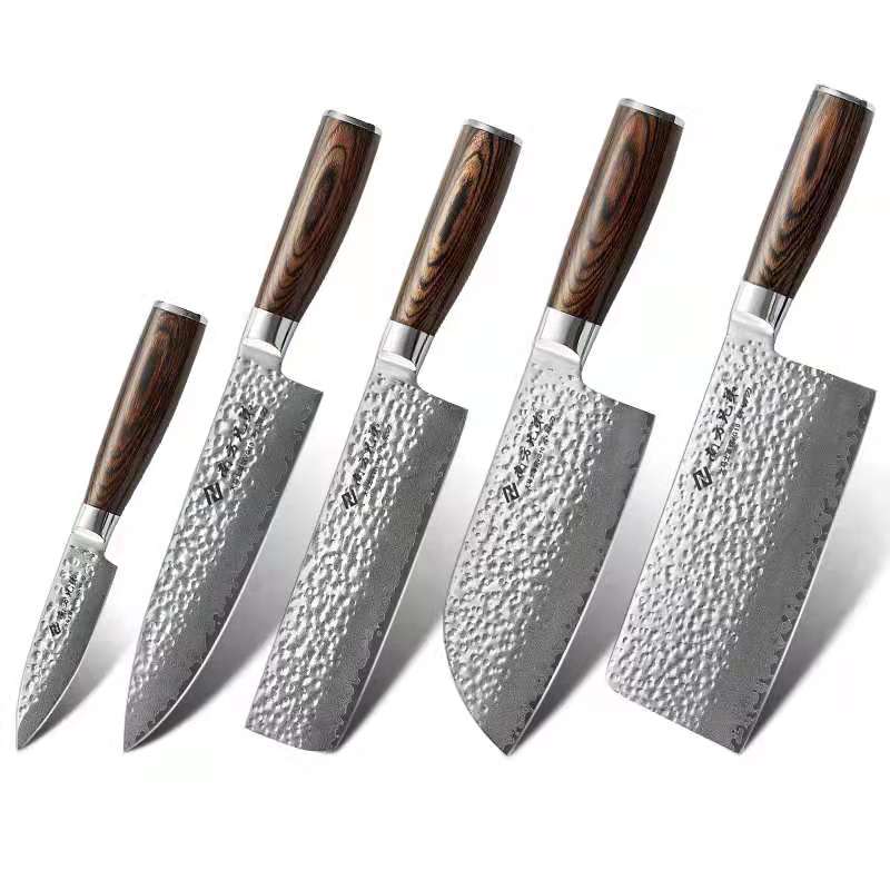 8 дюймов дамасский кухонный шеф-повара сашими японский нож с коричневой нескользящей ручкой Pakkawood
