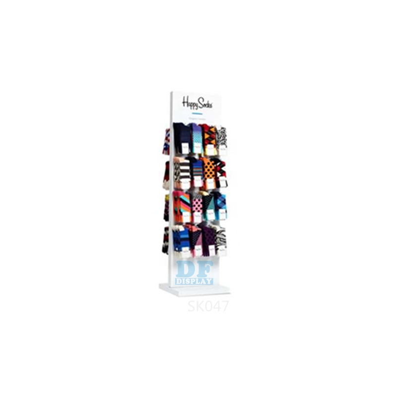 SK047A HAPPY Socks акриловый напольный стеллаж для носков с 32 крючками SLATWALL DFDISPLAY