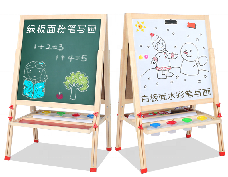 Factory whole sale wooden standing magnetic drawing board for kids