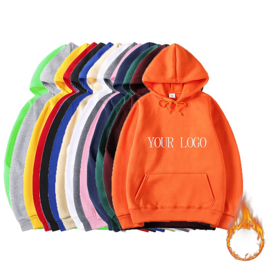 High Quality 100% Cotton Pullover Sweatshirt Warm Wholesale Long Sleeve Oversize Custom Printing Embroidery Men Hoodies