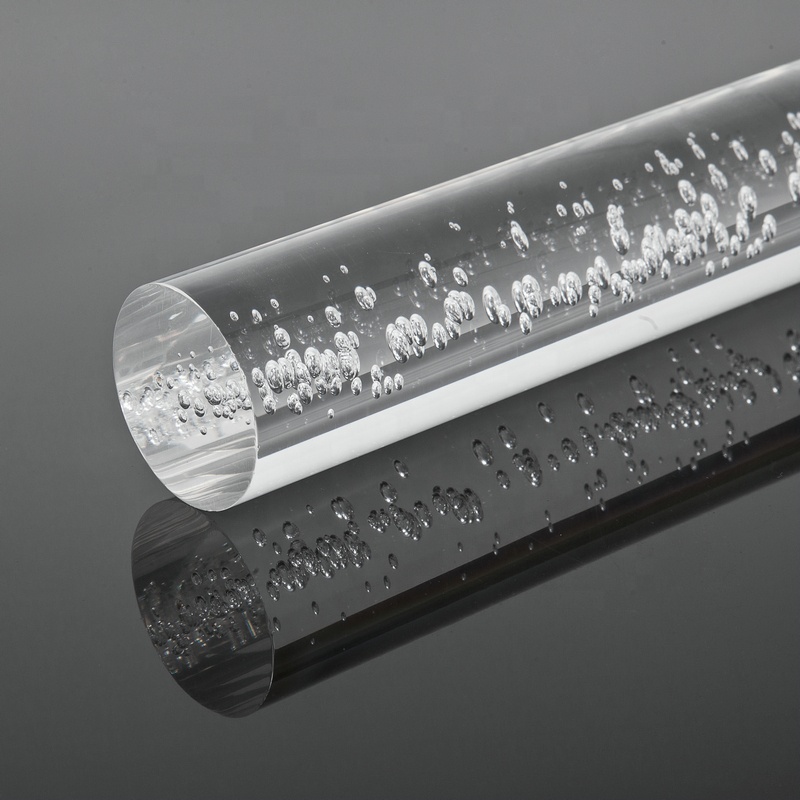 transparent colored lighting customed high transparency small big diameter round rod bubble PMMA Acrylic stick