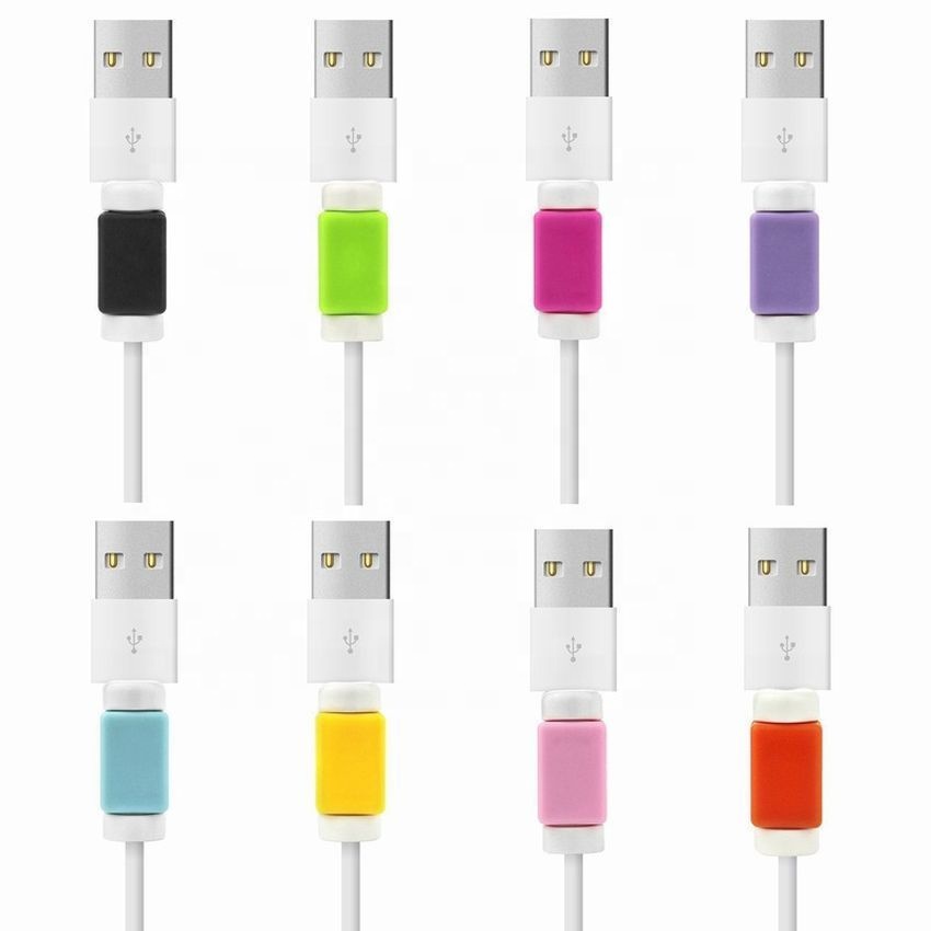 Силиконовый протектор USB кабеля защитный чехол для провода наушников Защитный чехол для передачи данных и зарядки защитный чехол для мобильного телефона iPhone X 8 7 6