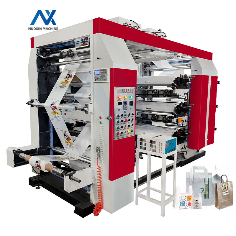 Automatic 2 4 6 multi-color roll to roll stack flexo printing machine for printing disposable non-woven Microfiber wipes