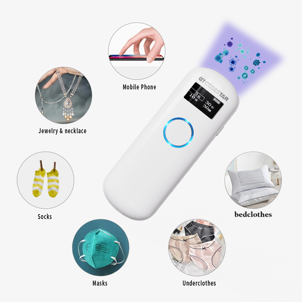 Portable mini led UV light sanitizing wand kill bacteria germ sterilizer for personal daily necessities mobile phone clothes
