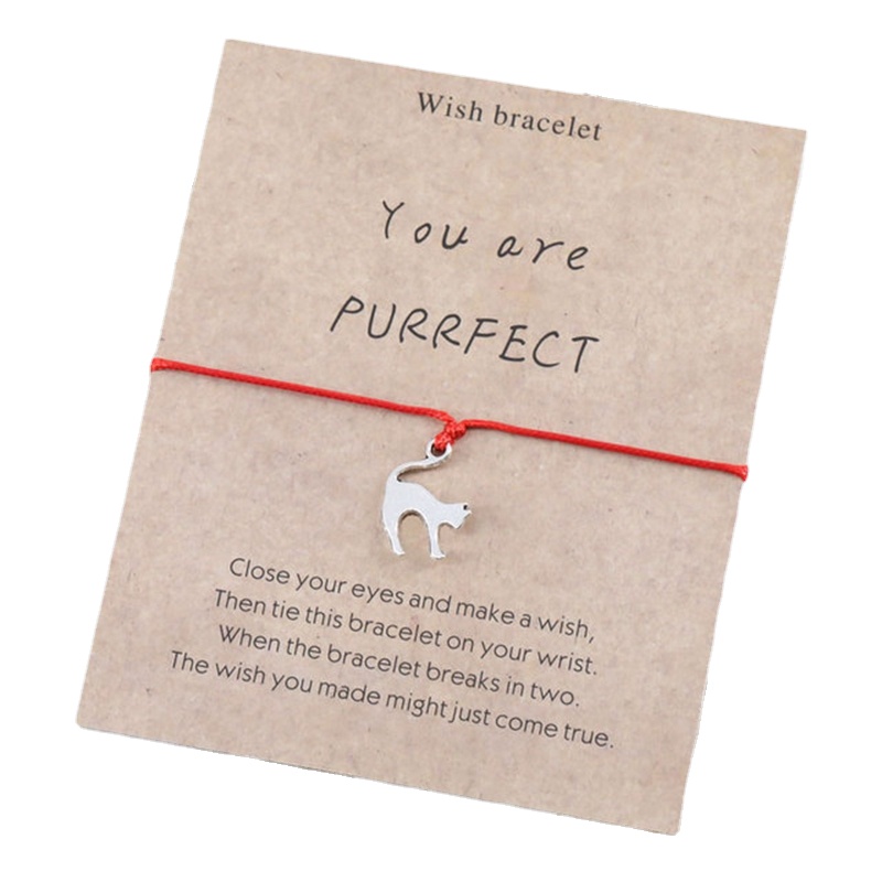 You Are Purrfect Wish Animal Cat Bracelet Lovely Cute Best Wishes Cat Jewellery for Men Women Cat Lover Gift