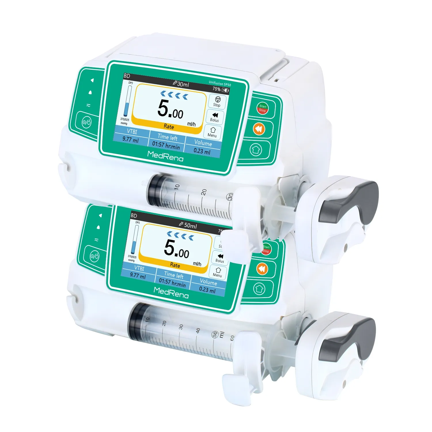 SP50 Hospital ICU Dual Channel Portable Electric TCI Injection Syringe Pump Industry