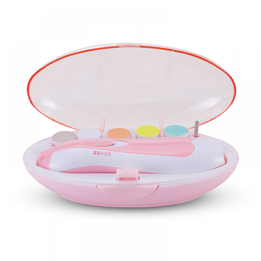 Drop shipping manicure kit 6 in 1 led electric nail cutter set baby care kit newborn children nail trimmer with nail file