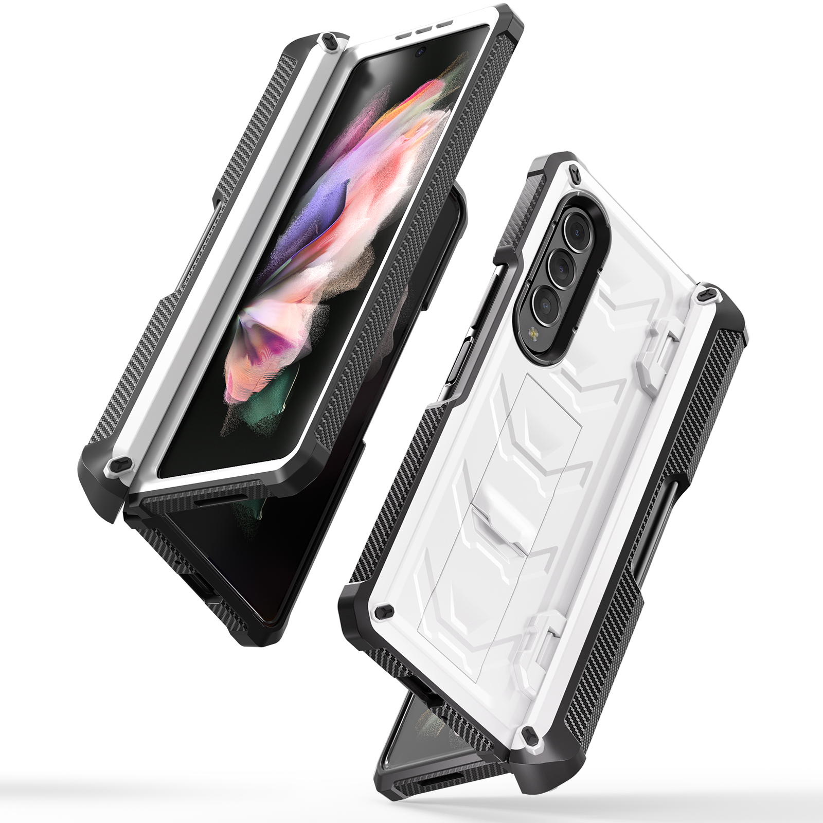 Новый армированный чехол для телефона Galaxy Z Fold 3 5G, жесткий складной чехол из поликарбоната для Samsung Z Fold 4 5G, задняя крышка