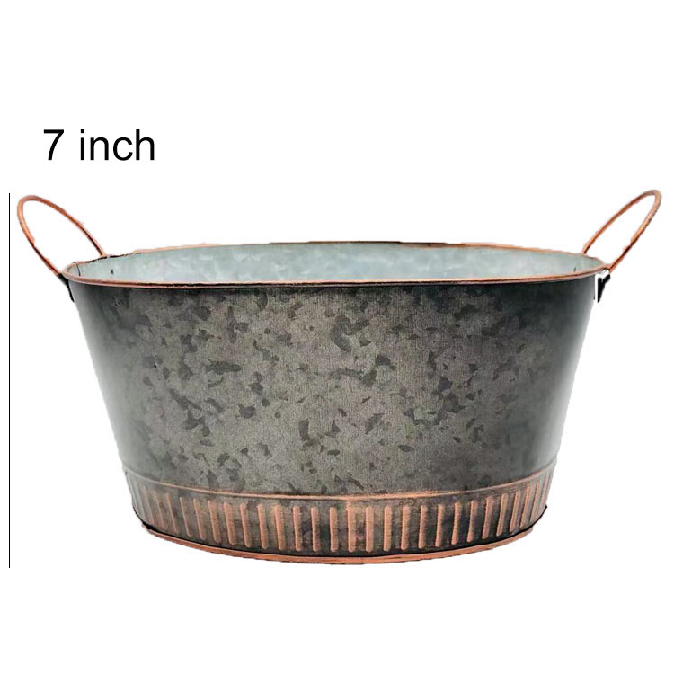 Unique Modern Garden Planters Metal Galvanized Bucket Plant Pots Planter Pot Box Antique Modern Outdoor