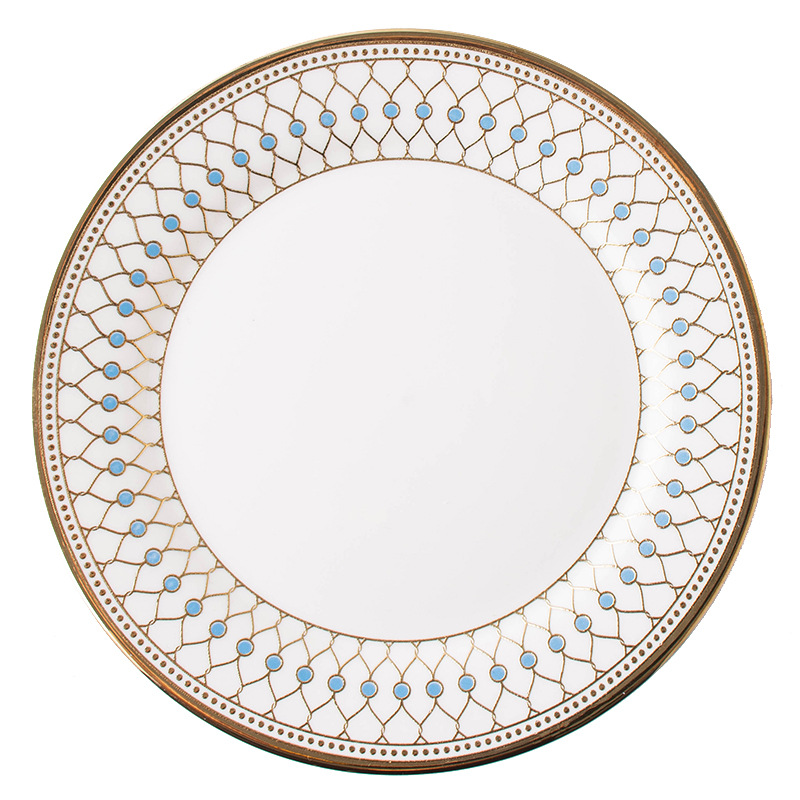 7 inch 9 inch 10 inch Luxury Nordic Gold Print Ceramic Dish Plate