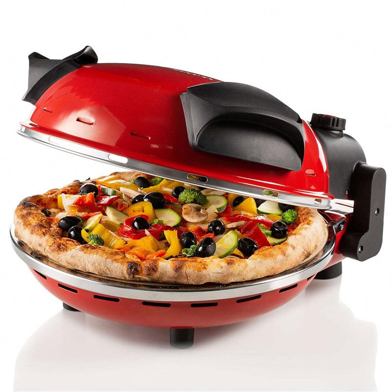 Crispy Crust 12" Rotating Pizza Maker with Stone & Baking Pan Electric Pizza Oven