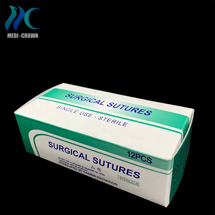 Medical use synthetic sutures u.s.p. sterilised surgical needled suture thread with suture needle
