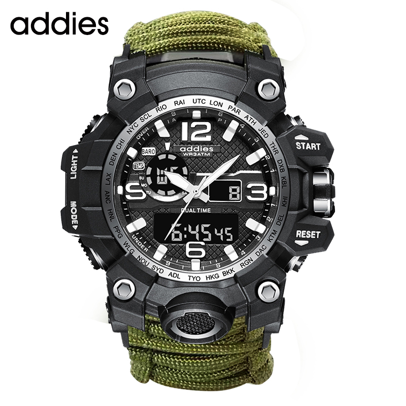 ADDIES открытый многофункциональный военный relogio masculino в наручных часах роскошный компас и Флинстоуны цифровые часы