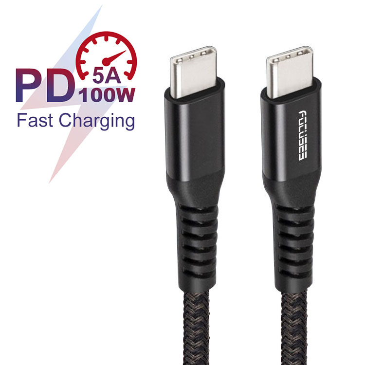 Фабричная нейлоновая оплетка 5А 100 Вт USB C кабель USB Type-c к Type-C кабель для быстрой зарядки USB C кабель