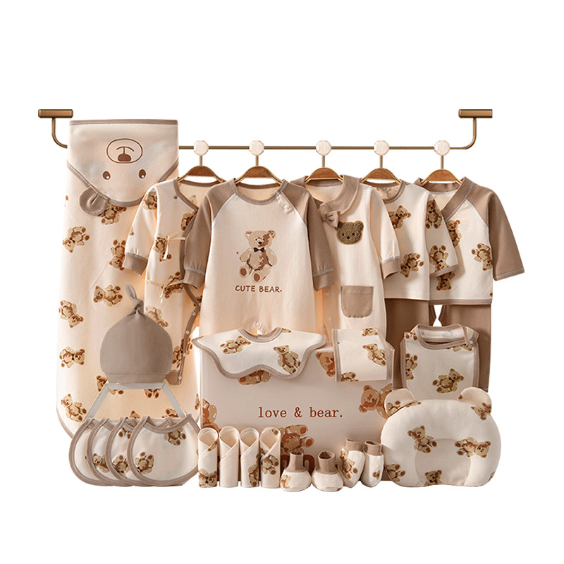 Custom Design Logo Clothing Packaging Luxury Pure Cotton New Born Baby Gift Set Newborn Boy Girl Clothes Packaging Gift Box