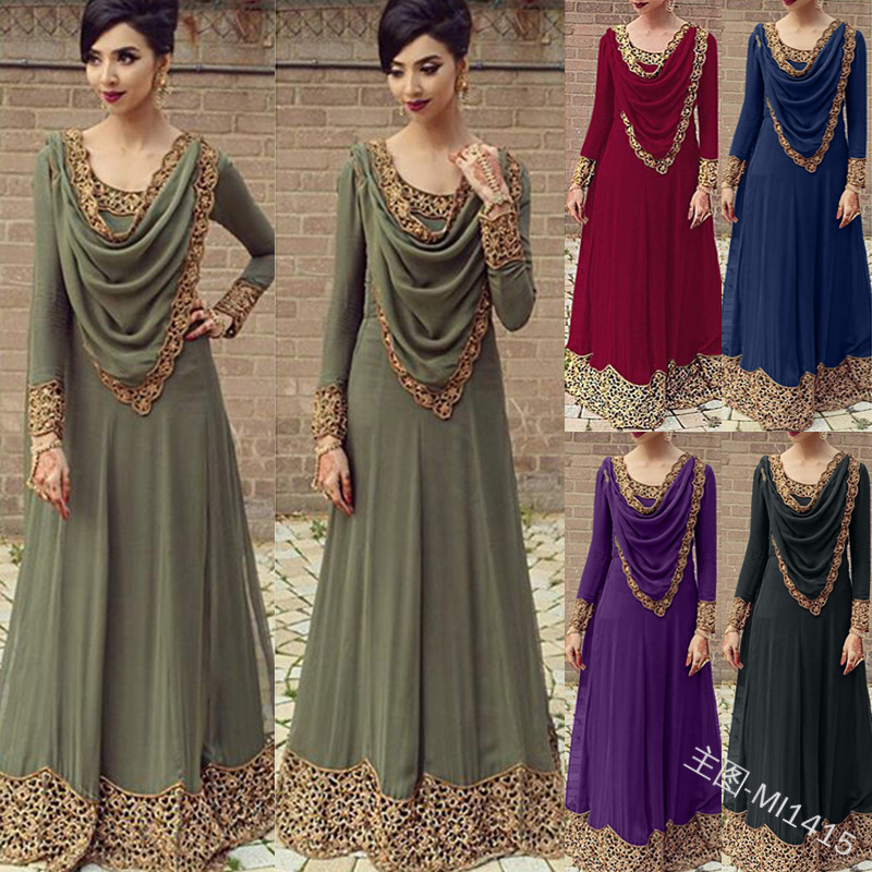 Matchyou Malaysia Turkey Women Islamic Clothing Long Sleeve Dress Dubai Islam Pakistani Salwar Kameez