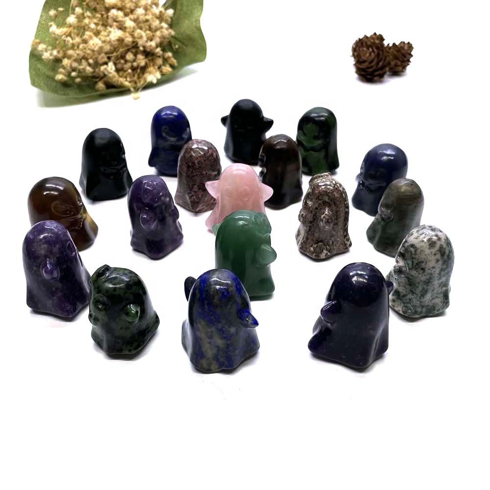 Wholesale Natural Crystal Specter Gemstone Carved Crystal Ghost for Halloween
