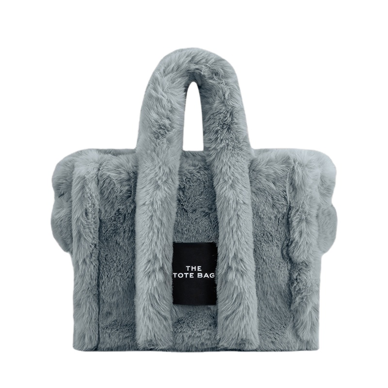 Wholesale Minimalist Design Fluffy Warmer Faux Fur Tote Bag For Women Purse Handbag Plushy Soft Shoulder Bags