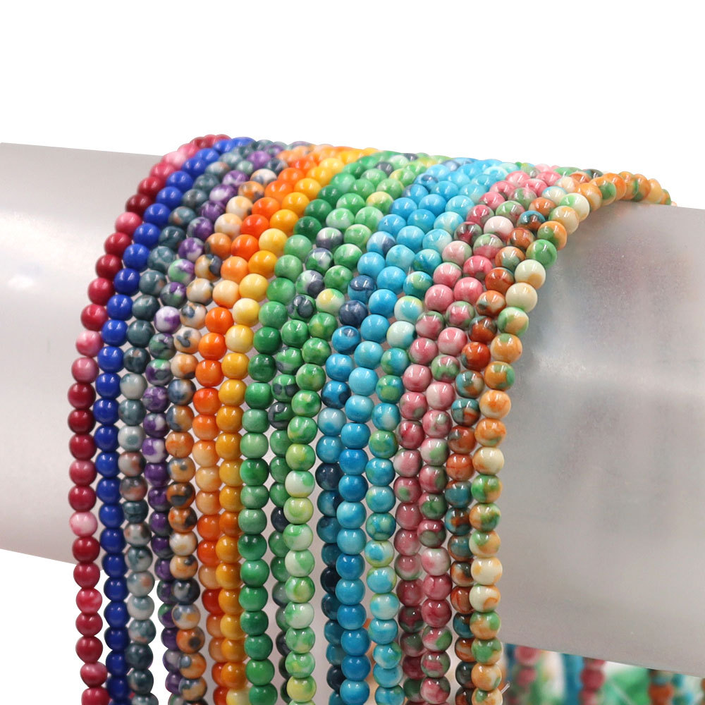 Stock for Sale 4mm Stone Loose Beads High Quality Natural Stone Beads Colorful Stone Beads for Jewelry Making