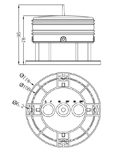 Waterproof Rotating Navigation Beacon Light