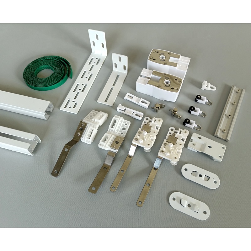 Motorized motorised electric curtain track rail rod motor belt gear box runner carrier master parts bracket kit accessories