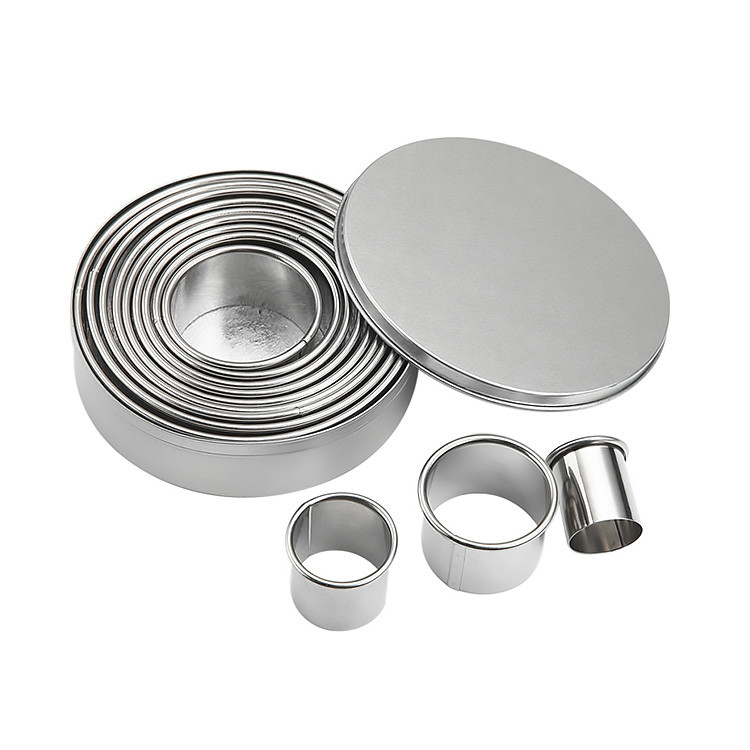 12 Pieces Round Cookie Biscuit Cutter Set 304 Stainless Steel Cookie Cutters And Donut Cutter Ring Molds