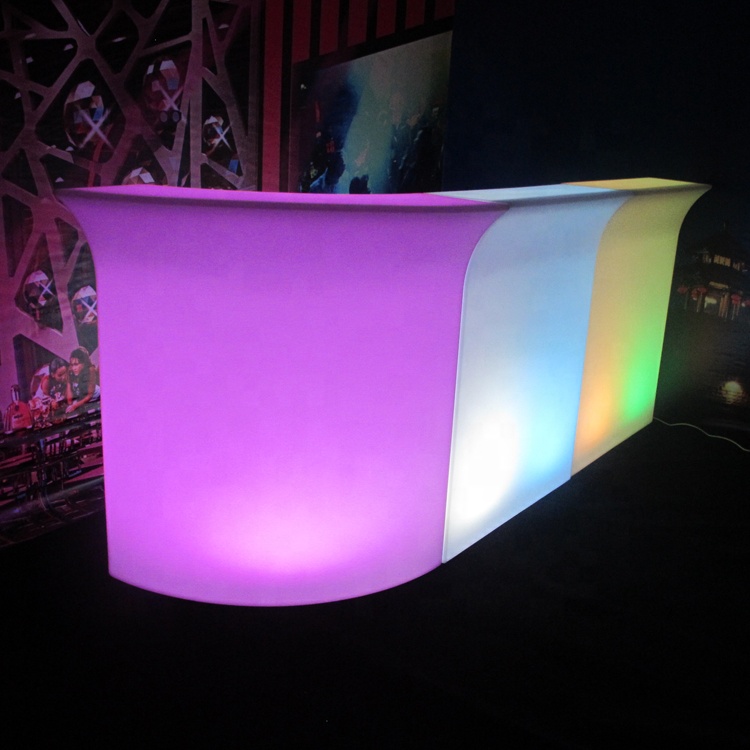 Luminous cocktail 16 color changing led bar furniture glowing mobile bar counter
