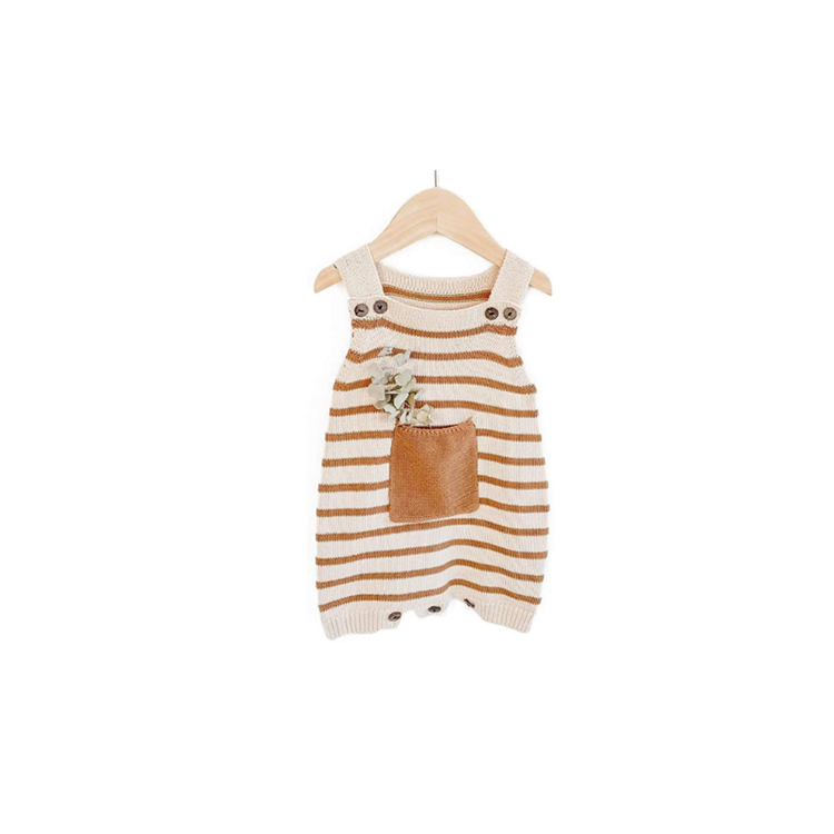 Kids Baby  Knit Pocket Romper Sleeveless Baby Sweater Clothes