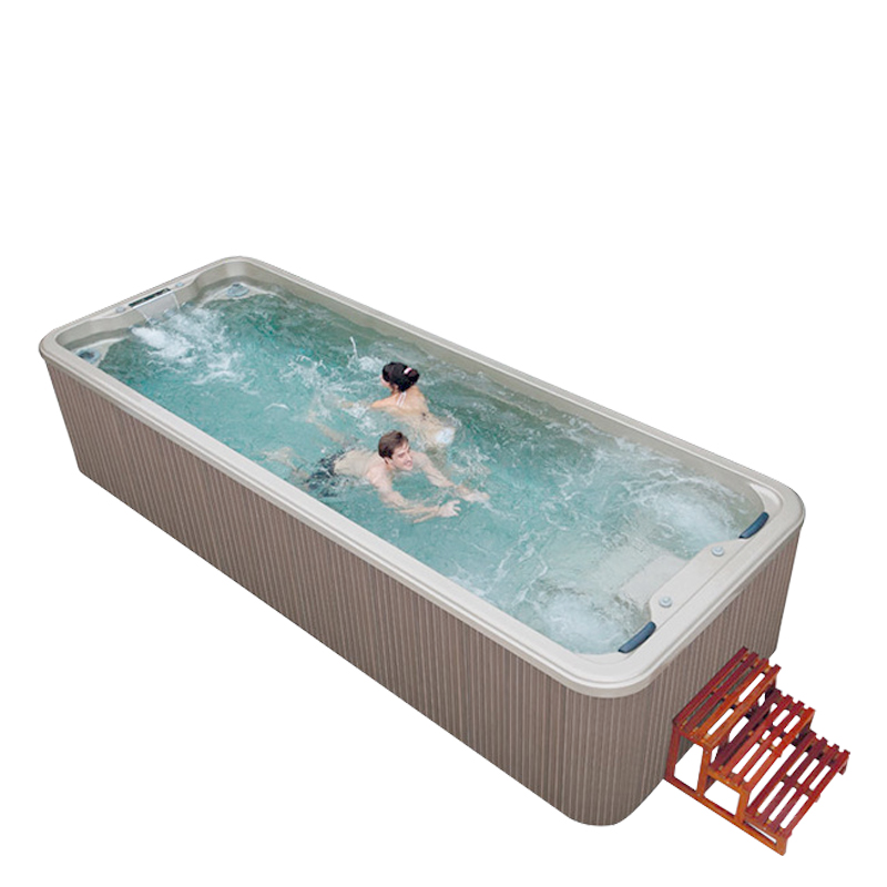 Endless Hot Tub Spa Pools Combo for Sale Triangle Motor Prefabricated Infinity Fibreglass Swimming Pool