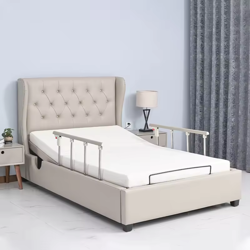 Elder People Home Care Hand Rails Both Sides Electric Hospital Medical Nursing Bed With Comfortable Mattress