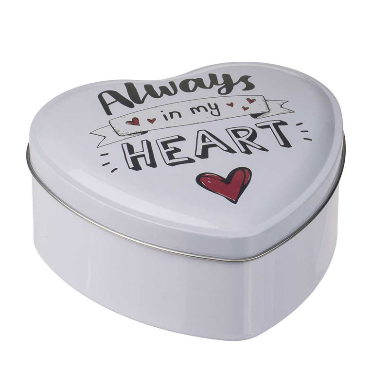 Hot sale heart shaped tin box printed tin can chocolate tin container