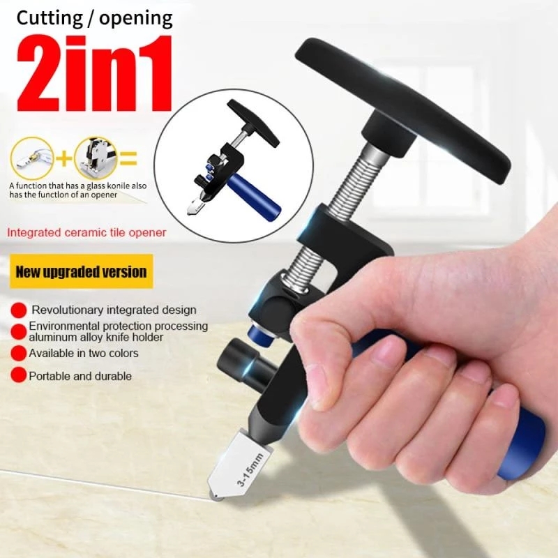 Professional Easy Glide Glass Tile Cutter 2 In 1 Ceramic Tile Glass Cutting One-piece Cutter Portable Cutter Tool