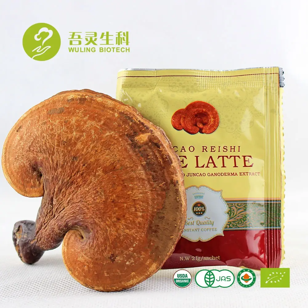 healthy reishi mushroom latte instant coffee