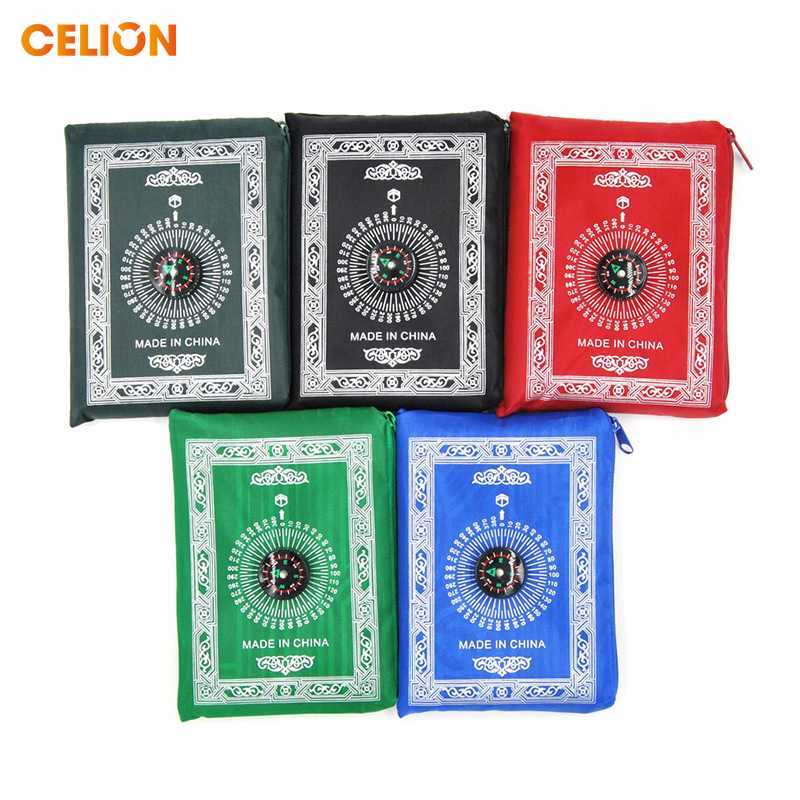 Printed polyester foldable prayer mat luxury Islamic Muslim Travel prayer mat sajadah prayer rug