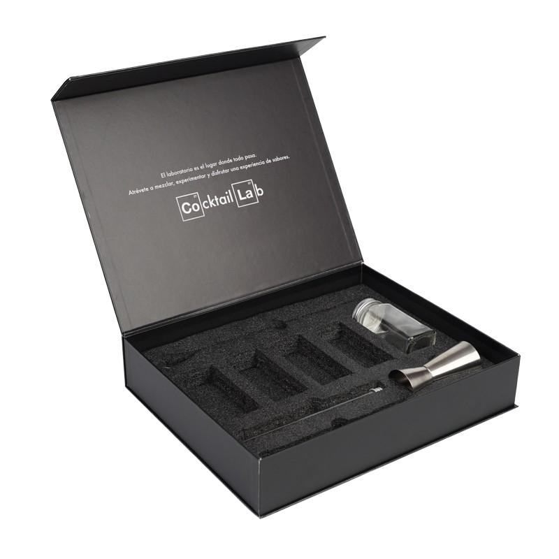Eco Friendly Cardboard Custom Logo Magnetic Box Rigid Black Paper Gift Boxes With protective Insert