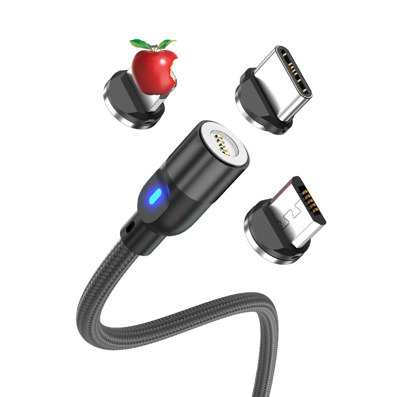 Moq 1 Pc 3 in 1 0.5M 1M 2M Wholesale Magnetic Super Fast Lightning Charge Cable Usb Type c Micro 3.0 Data Quick Mobile Cable