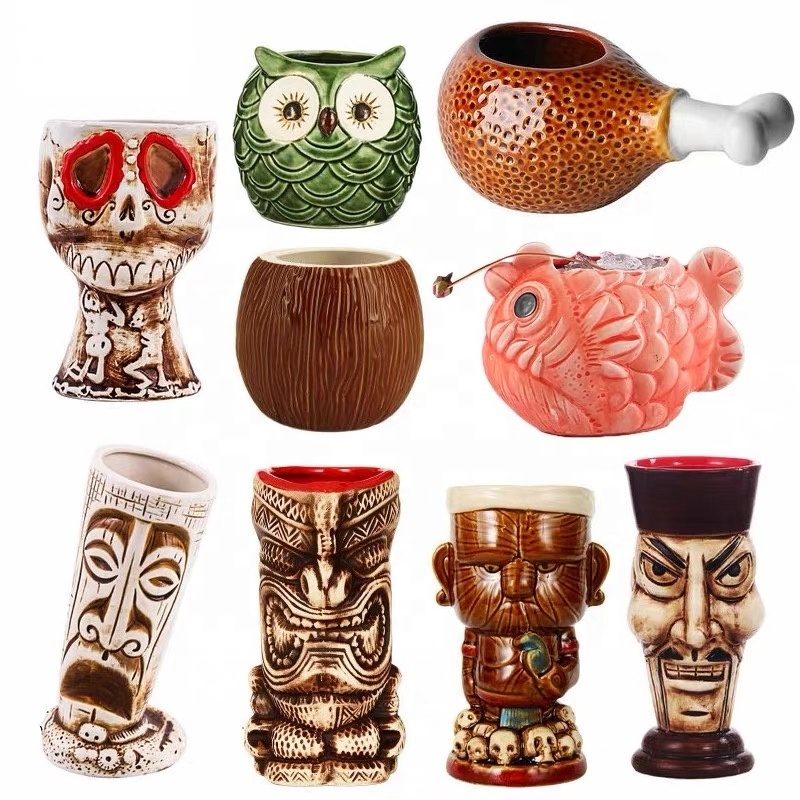 Tiki Коктейльные кружки бокалы Гавайские ручной работы на заказ керамические пляжные чашки Tiki Коктейльная кружка