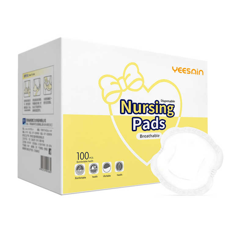 Private Label Maternity Anti-Overflow Soft Contoured Cotton Breast Nursing Bra Pad for Feeding Big Milk Volume Leakage