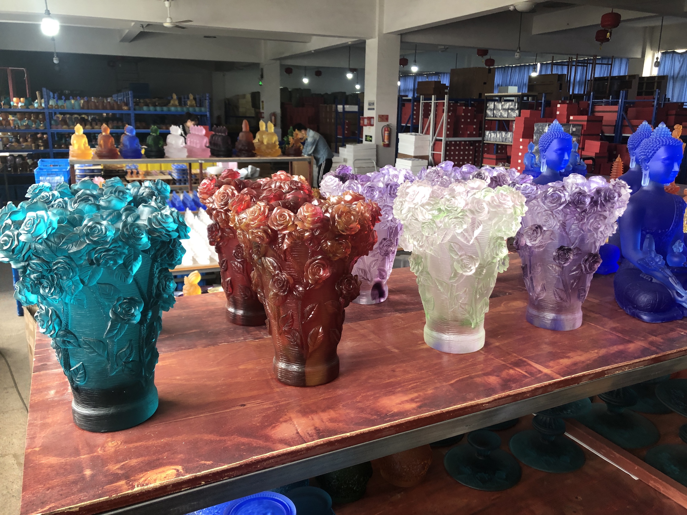 Set of Household creative crystal nordic large dry glass flower vase   fruit plate table decoration