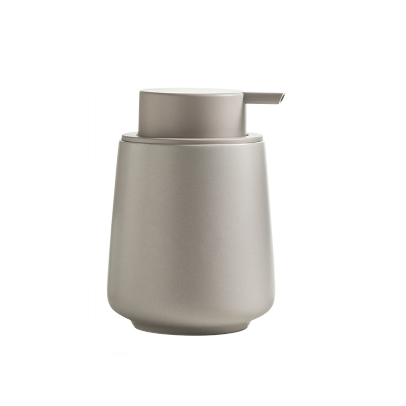Solid Color Home Decor Hotel Bathroom Accessories Set Manual Pump Ceramic Lotion Shampoo Shower Liquid Soap Dispenser Bottle