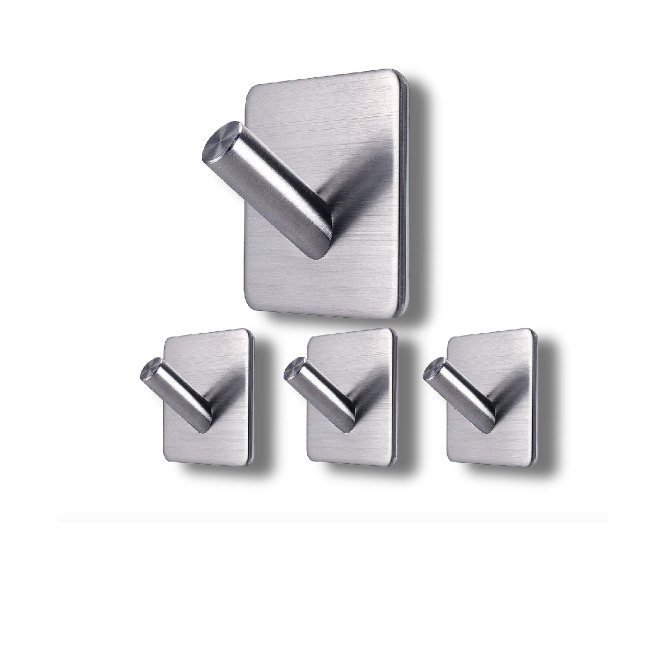 Premium Quality Stick Hooks Stainless Steel Peel Silver Shower Inside Clock Waterproof Kitchen Heavy Duty Command Towel Hook