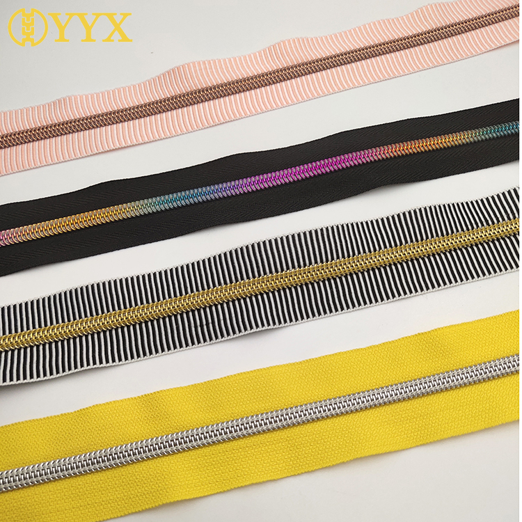 YYX Высококачественная Переливающаяся лента из нейлона с зубцами и длинной цепочкой