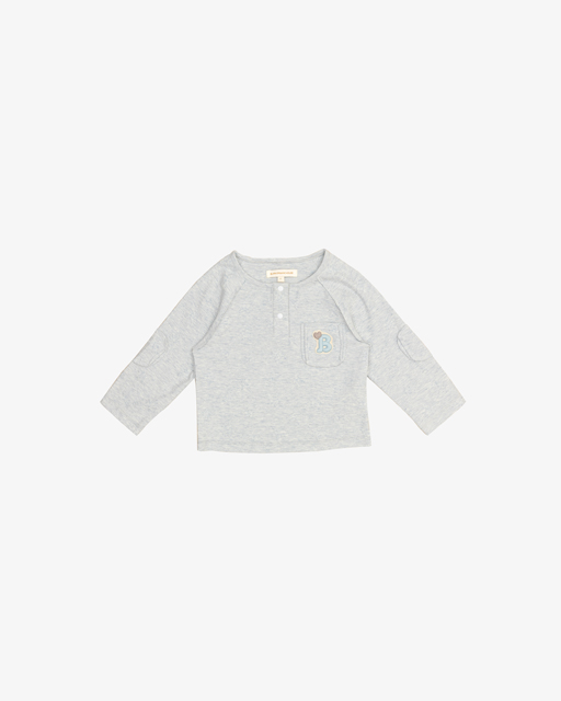 Street style star elbow patch long sleeve T-shirt top