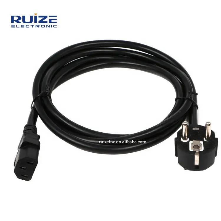 16a 250v 3 Wire European Standard Eu 3Pin Plug to IEC C13 female Laptop AC Power Cord Extension cable for Hair Dryer