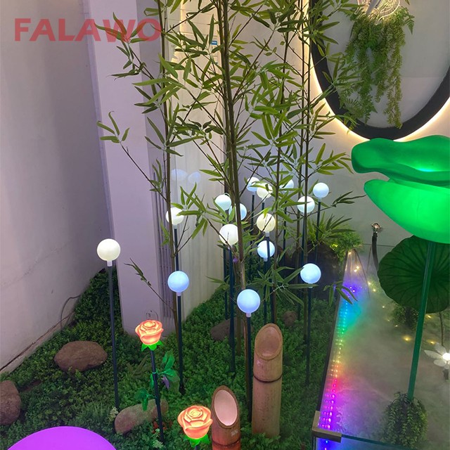 FALAWO ip68 rgb шарообразный led полюсный свет для наружной отделки