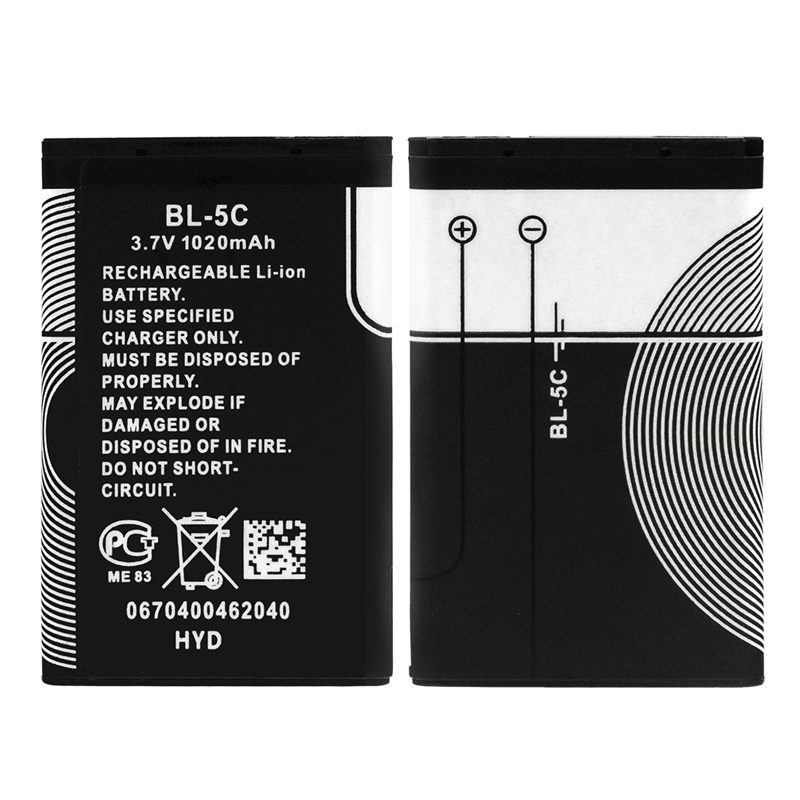 3,7 V 1200 мА/ч, BL-5C батарея для Nokia 1100 1600 2112 3100 3555 6085 6205 батарея