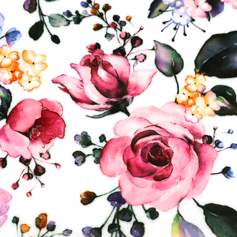 Kahn custom minky fleece fabric printing flower design
